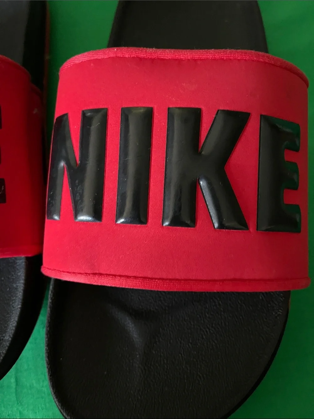 Nike Kids Red and Black Slide Sandals with Bold Logo